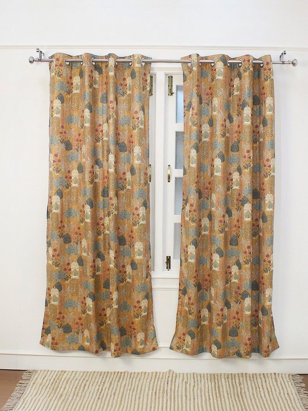 eyda Multicoloured Floral Long Door Curtain-picture-41
