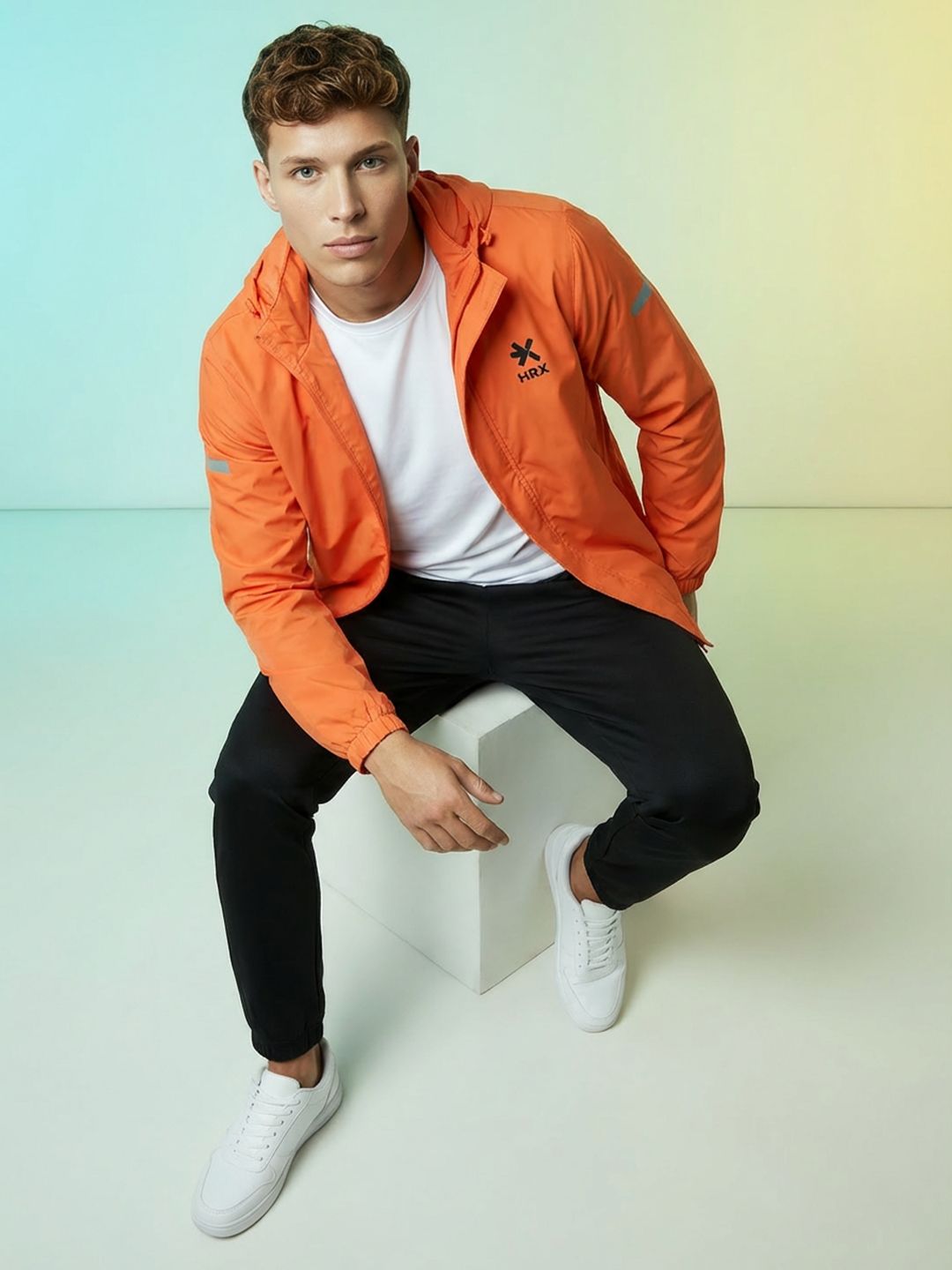 HRX by Hrithik Roshan Packable Hood Brand Logo Detail Sporty Jacket-image-32