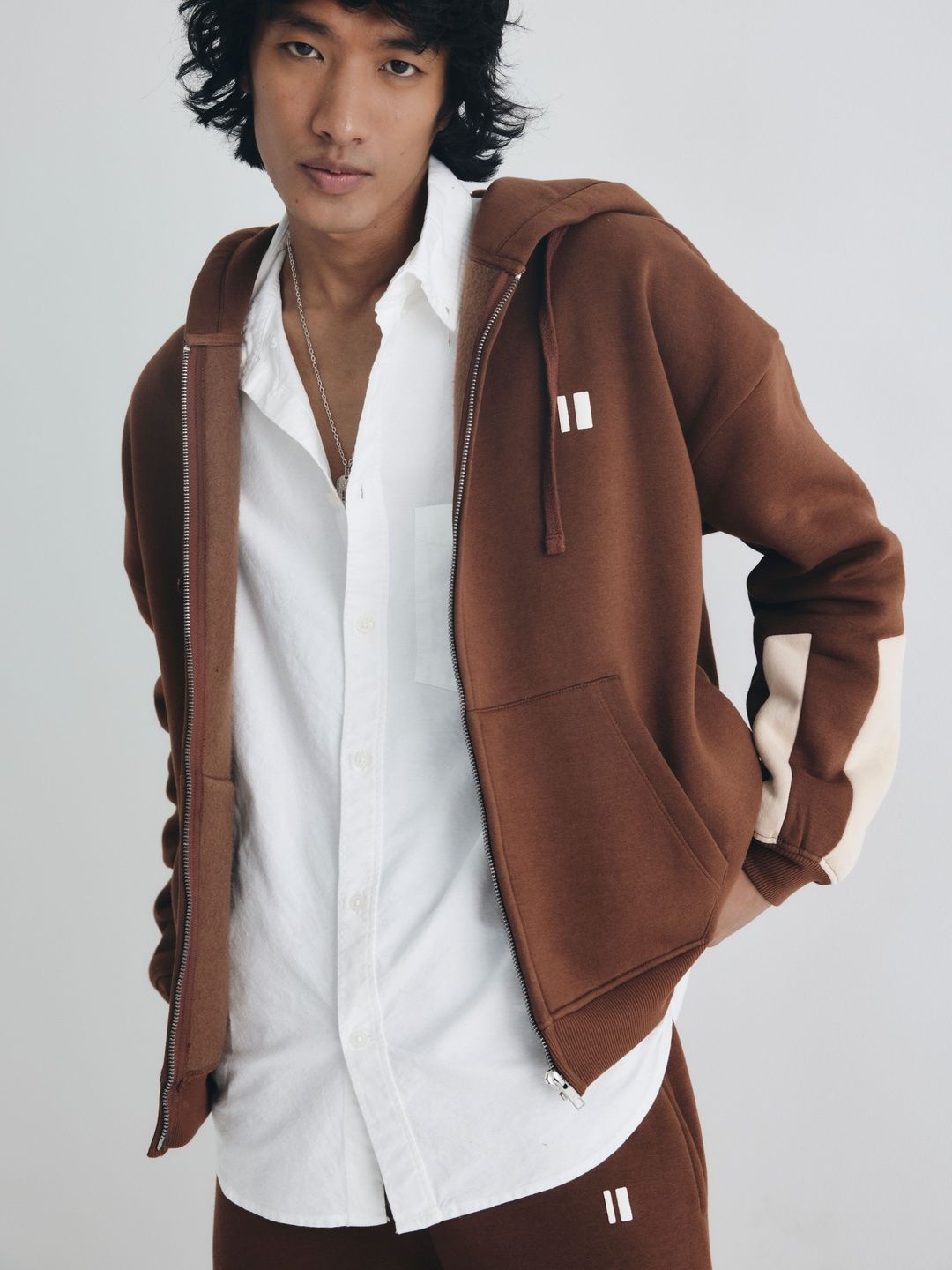 Chapter 2 Unisex Colourblocked Pullover with Embroidered Detail-picture-0