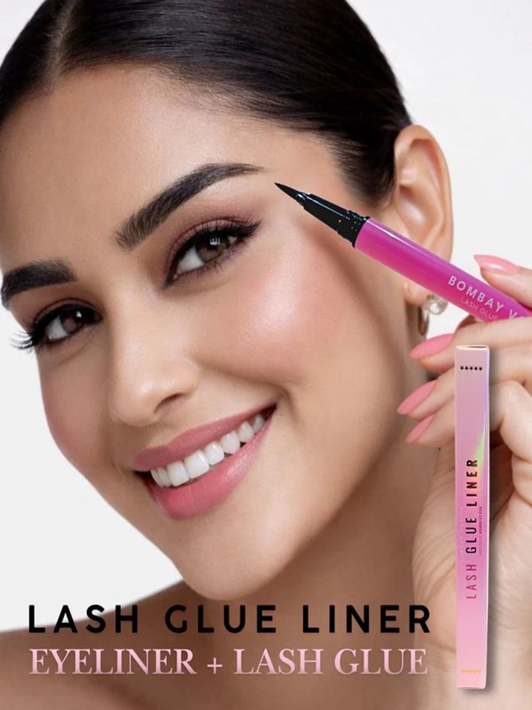 BOMBAY VANITY Long-Lasting 2-In-1 Precision Hold Lash Glue Liner Pen - Black-image-4