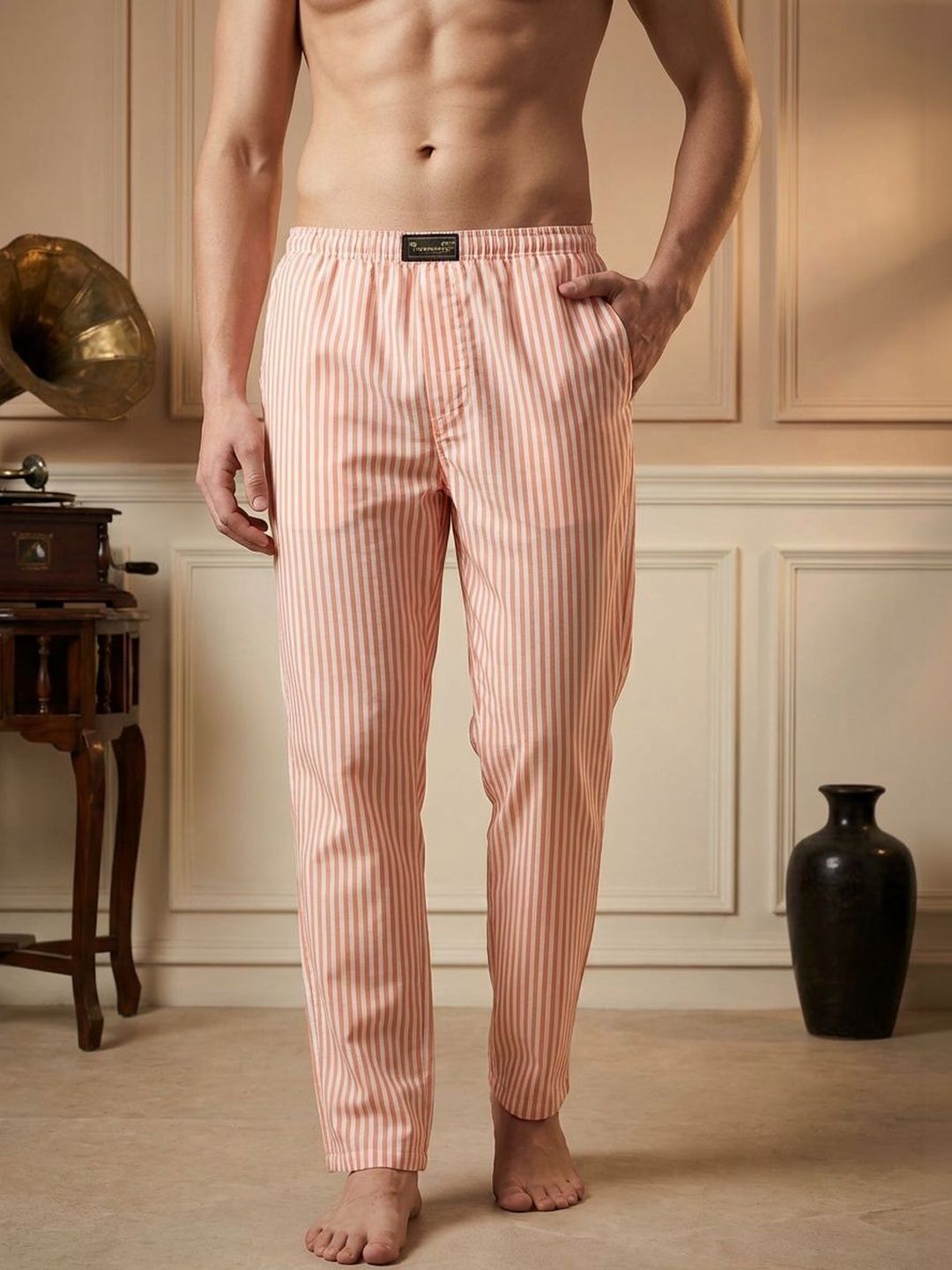 TIGER SNAKE Checked Cotton Mid-Rise Straight-Leg Lounge Pant-picture-10