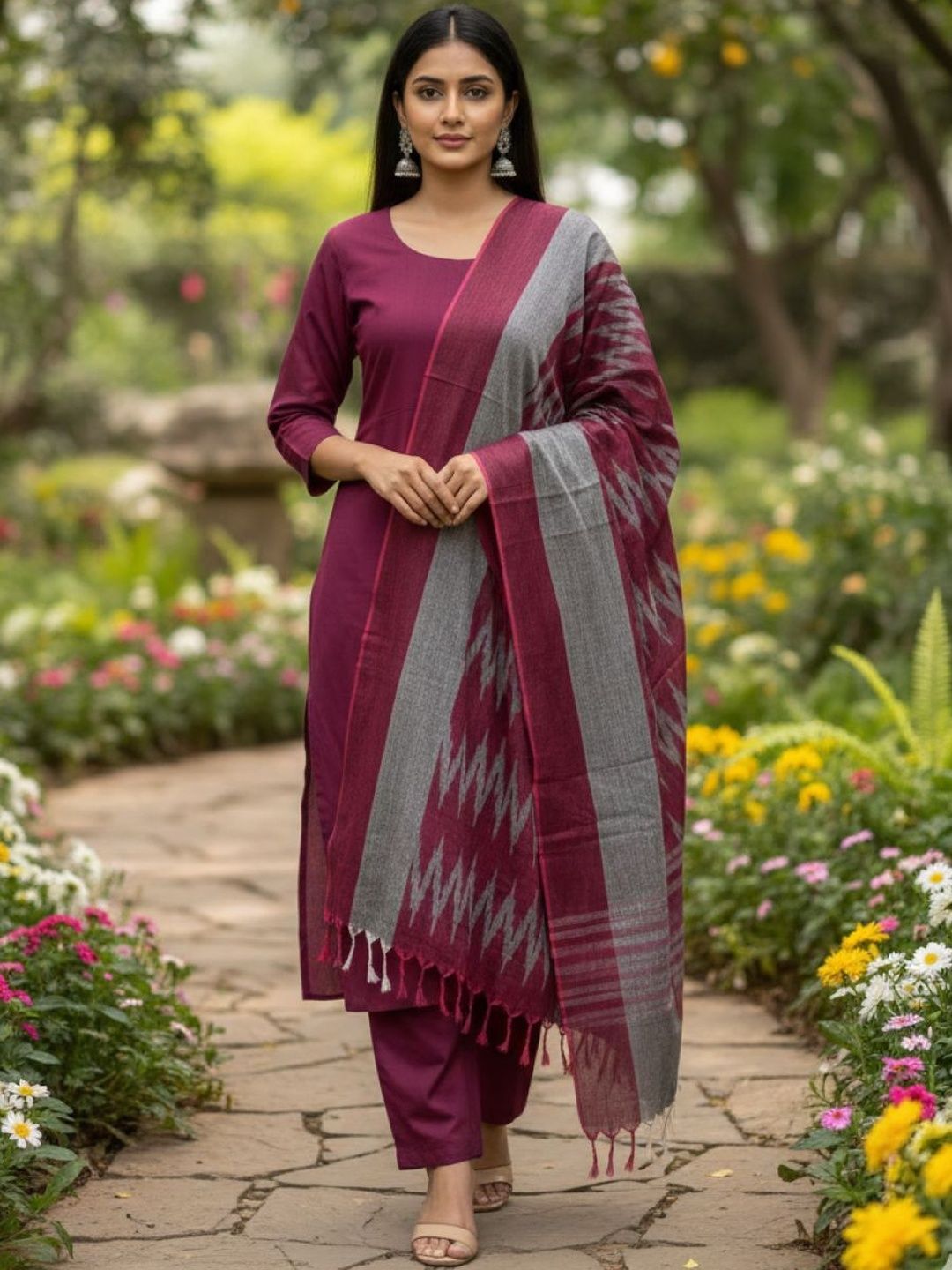 SALWAR STUDIO Woven Design Ikat Dupatta-picture-13