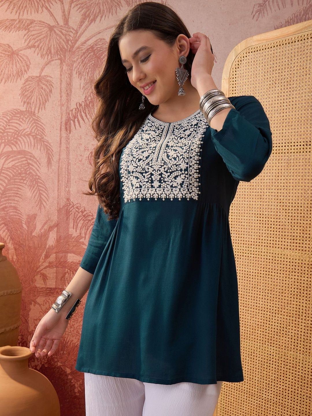 Sangria Embroidered Short Tunics-picture-36