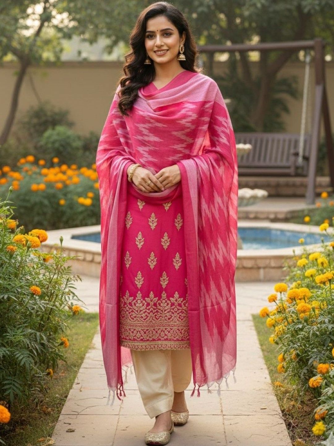 SALWAR STUDIO Woven Design Ikat Dupatta-picture-18