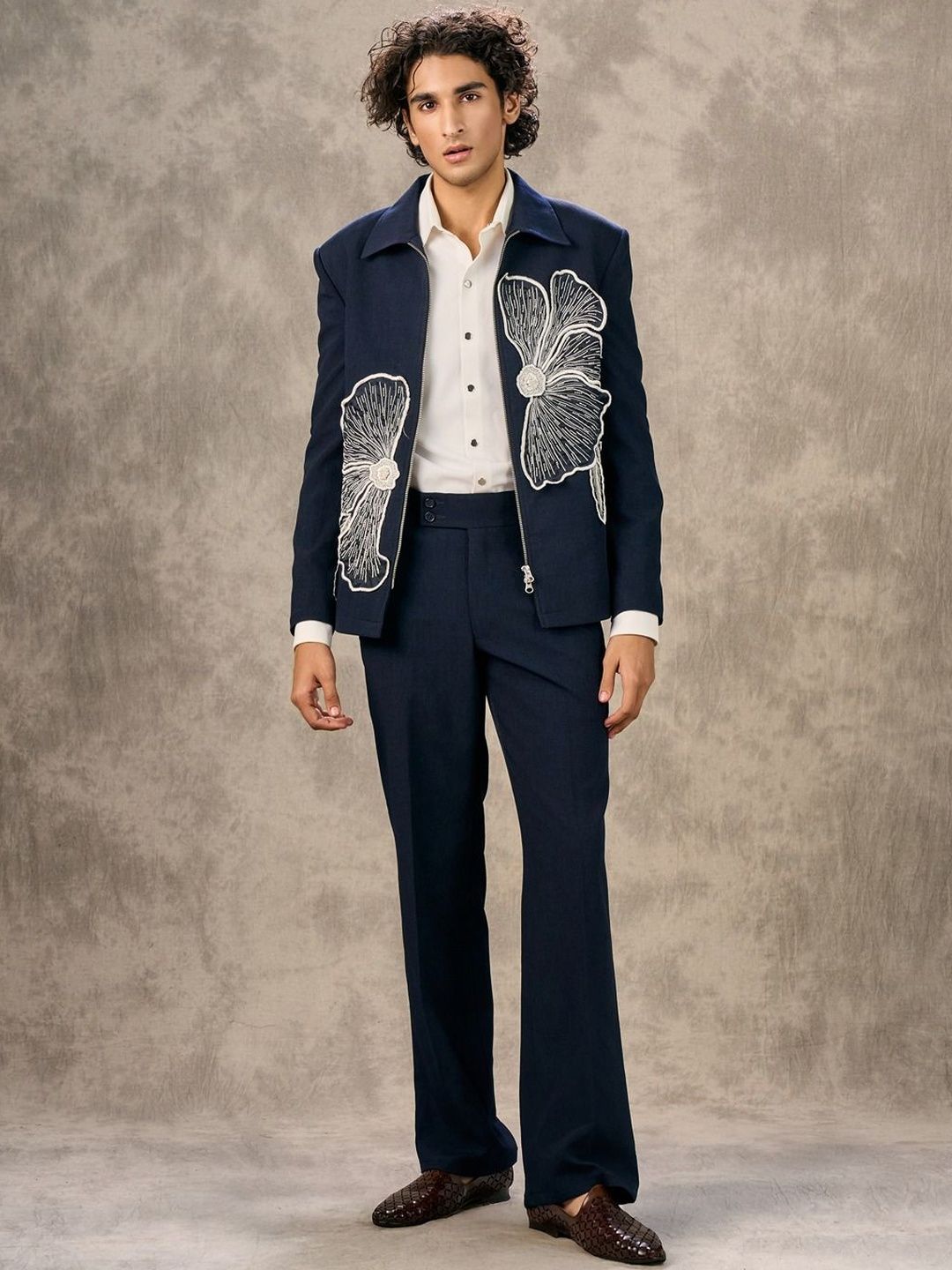 Twamev Self Design Double-Breasted Tailored Fit Three-Piece Suit-picture-10