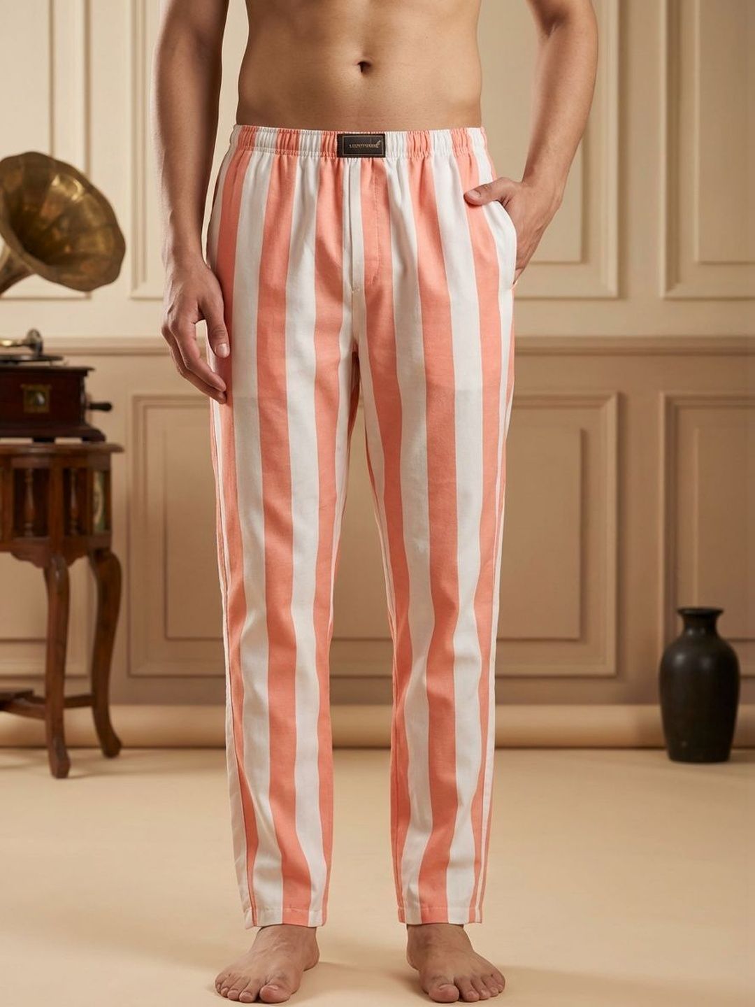 TIGER SNAKE Checked Cotton Mid-Rise Straight-Leg Lounge Pant-image-29