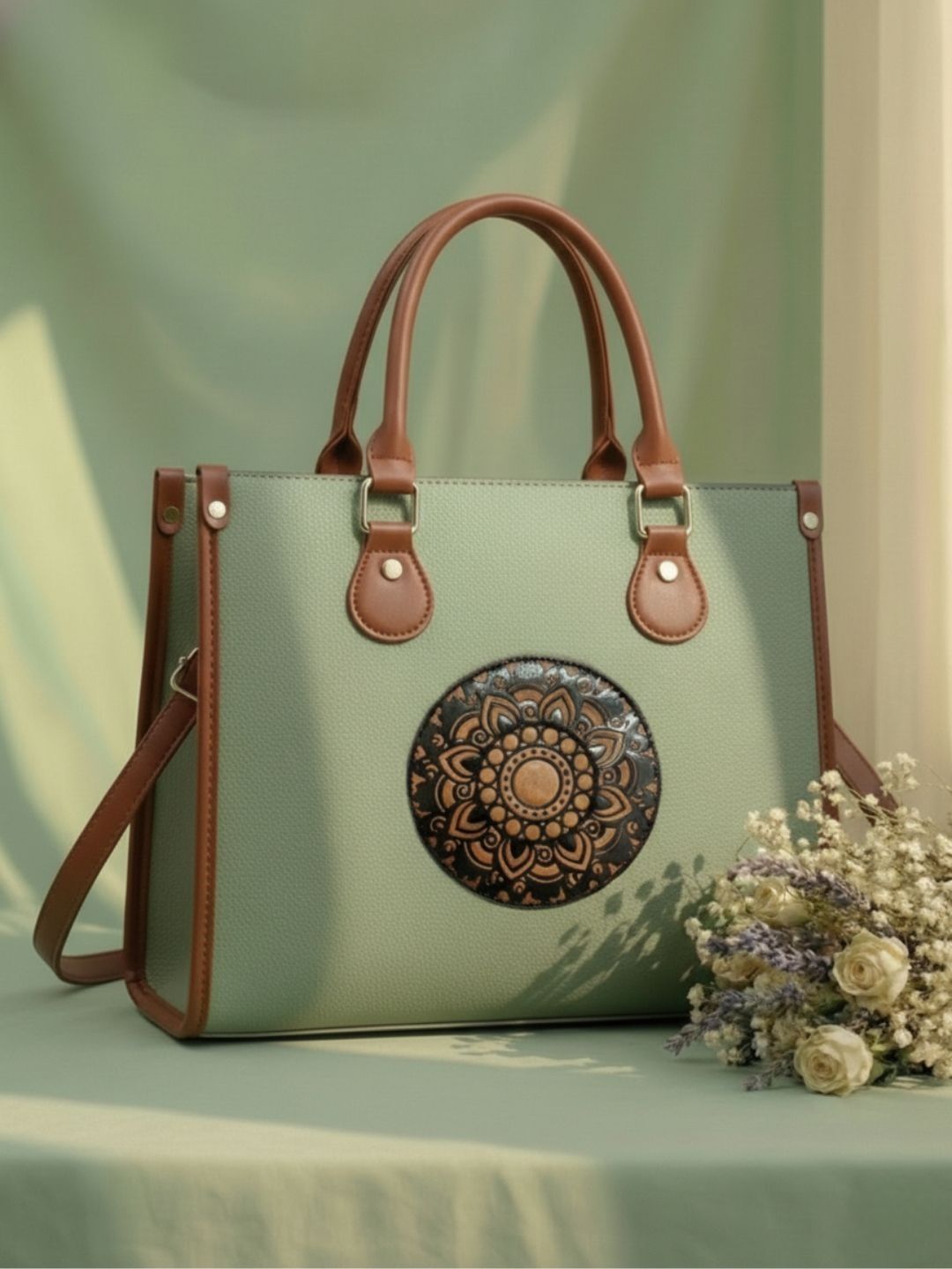 LIKE STYLE Textured PU Structured Tote Bag-picture-11