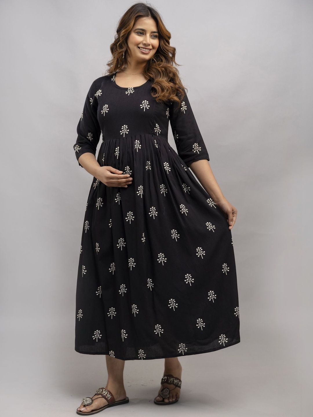 Mialo fashion Women Printed Indie Prints Maternity Anarkali Kurta