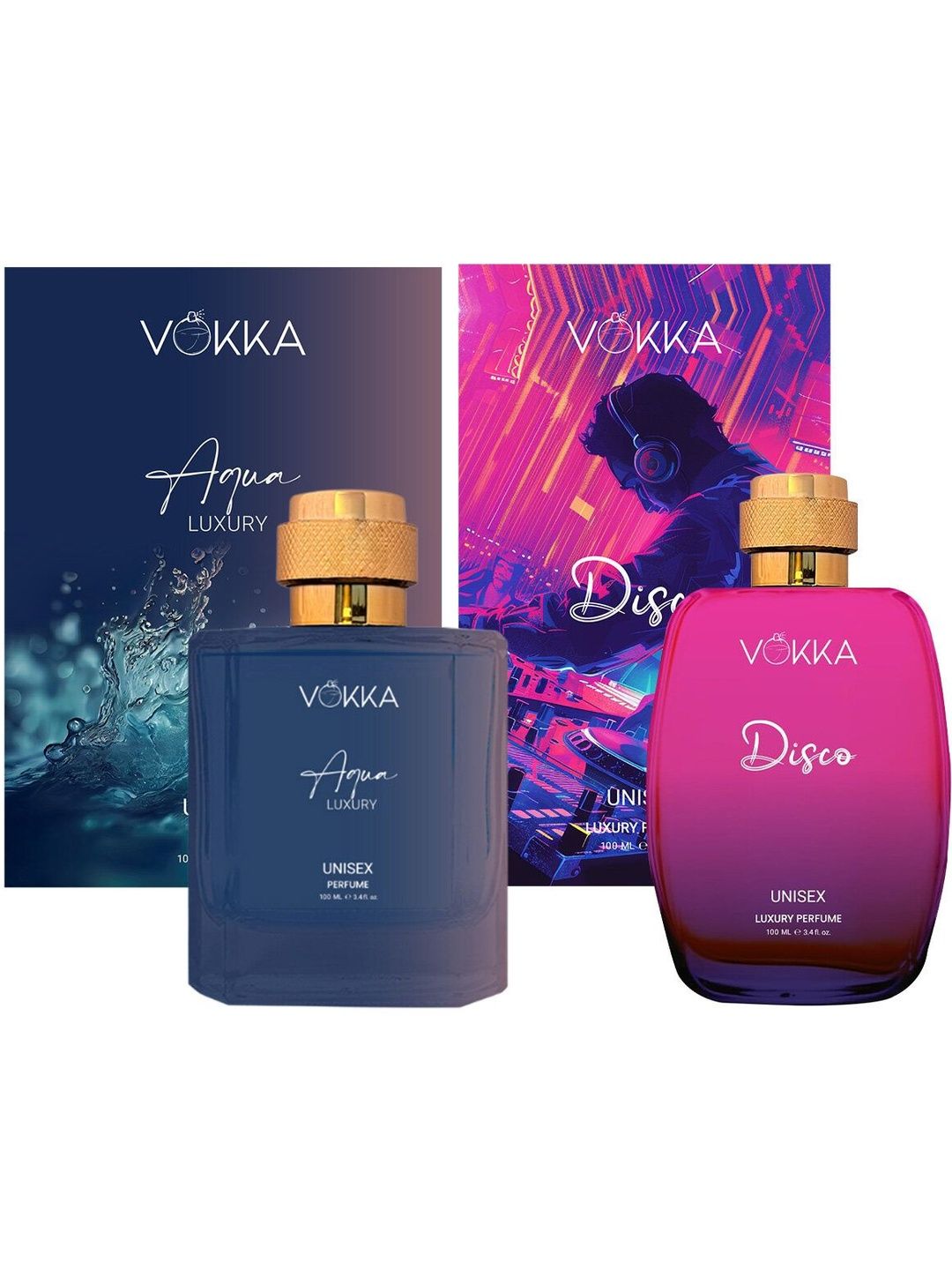 VOKKA Unisex Set Of 2 Aqua & Disco Long-Lasting Perfumes - 100 ml Each-picture-26