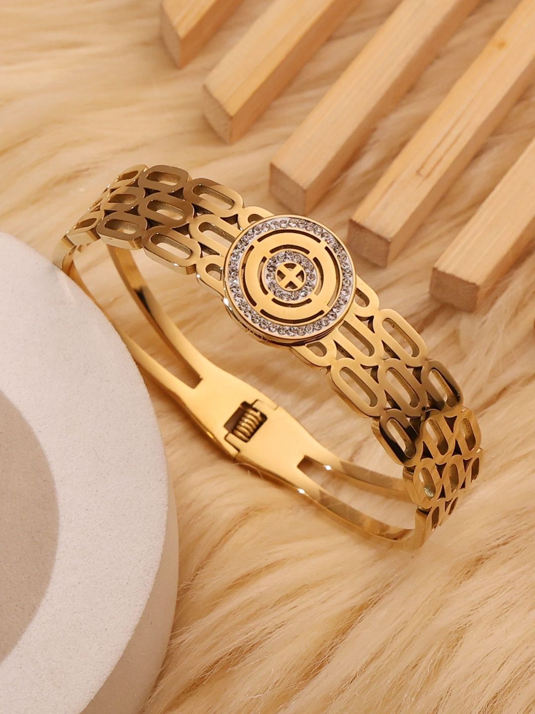 Ashnera Women Gold-Plated Bangle-Style Bracelet-picture-21