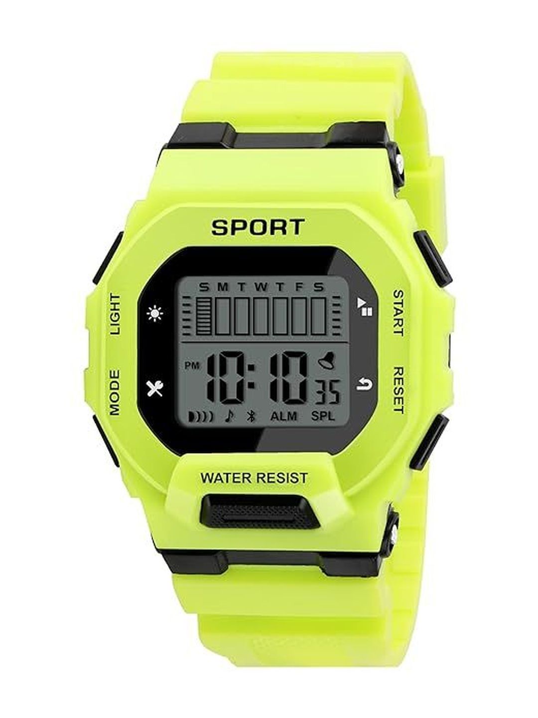 Brostin Unisex Dial & Straps Digital Stopwatch Watches Neon Green Square Sport Watch-picture-42