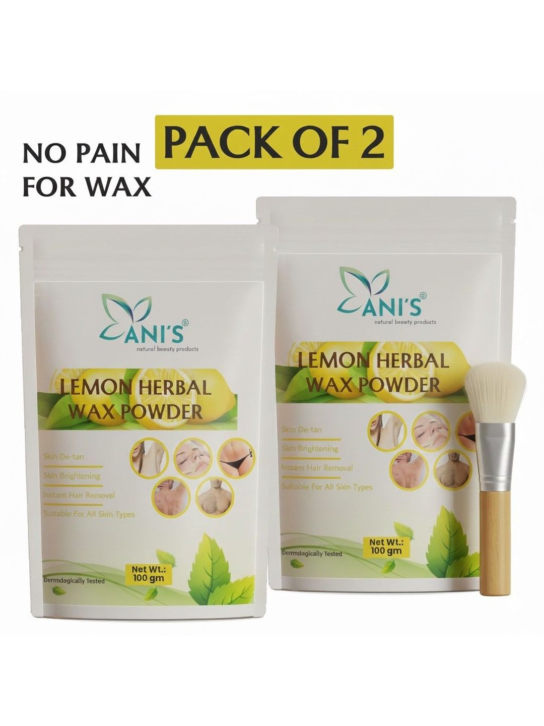 ANI'S Set Of 2 Herbal Powder Wax- 100 g Each- Lemon-image-39