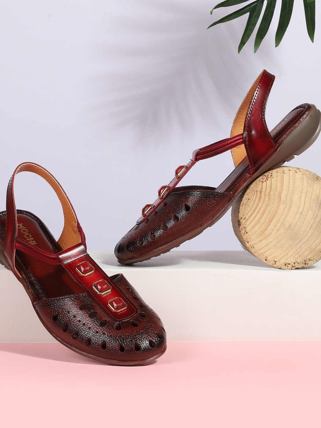 Mochi Textured Leather Comfort Sandals-image-49