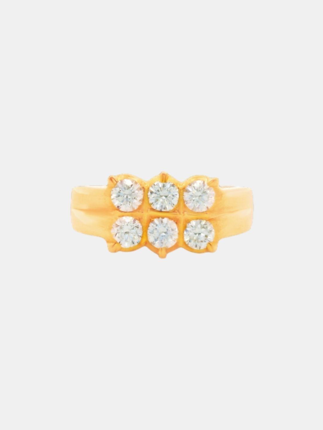 C KRISHNIAH CHETTY JEWELLERS PVT LTD 22 K Gold Zircon-Studded Cluster Motif Ring-10.06 g-image-31