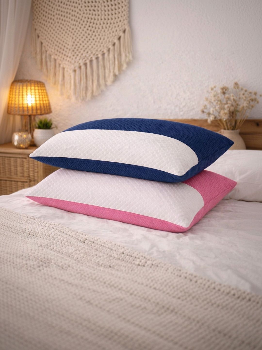LA VERNE Multicoloured Set of 2 Fibre Filled Polyester Ultra Soft Sleep Pillow-picture-12