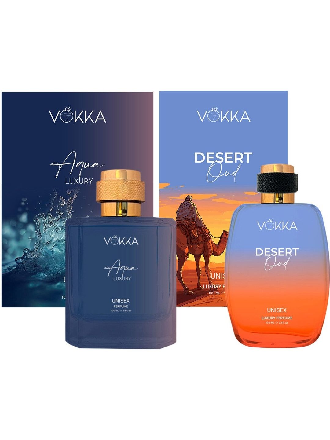 VOKKA Unisex Set Of 2 Aqua & Desert Oud Long-Lasting Perfumes - 100 ml Each-picture-30