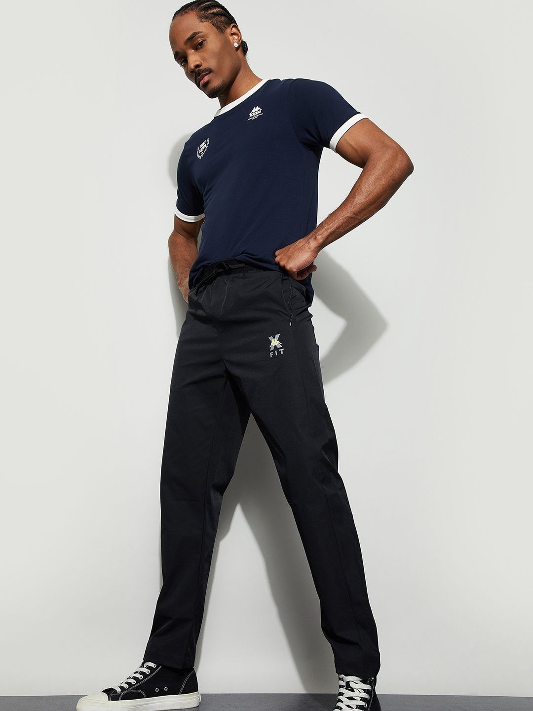 Kappa Men Regular Fit Brand Logo Training Track Pants-picture-33