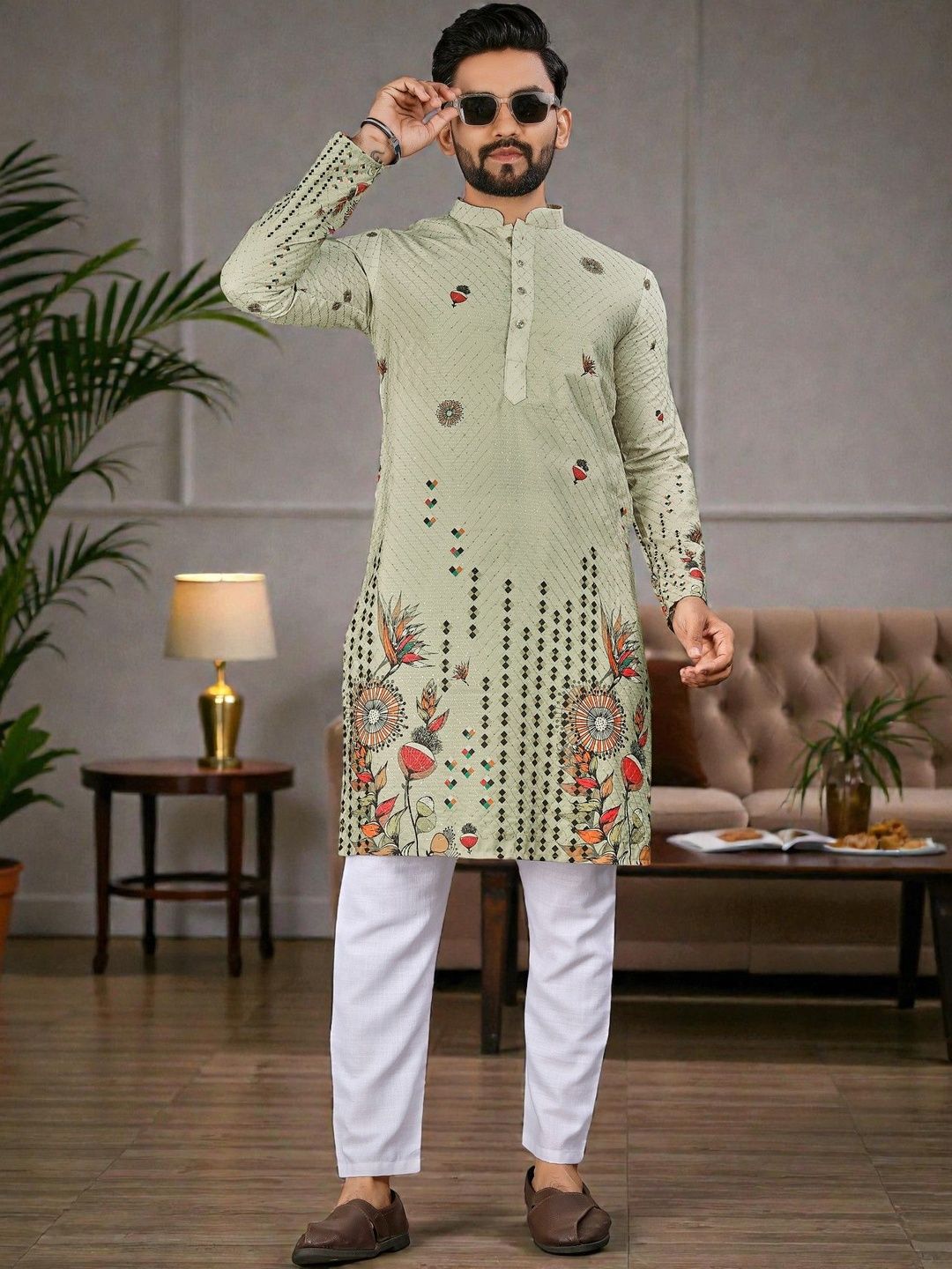 MAITHILI CREATION Men Embroidered Kurta-picture-53