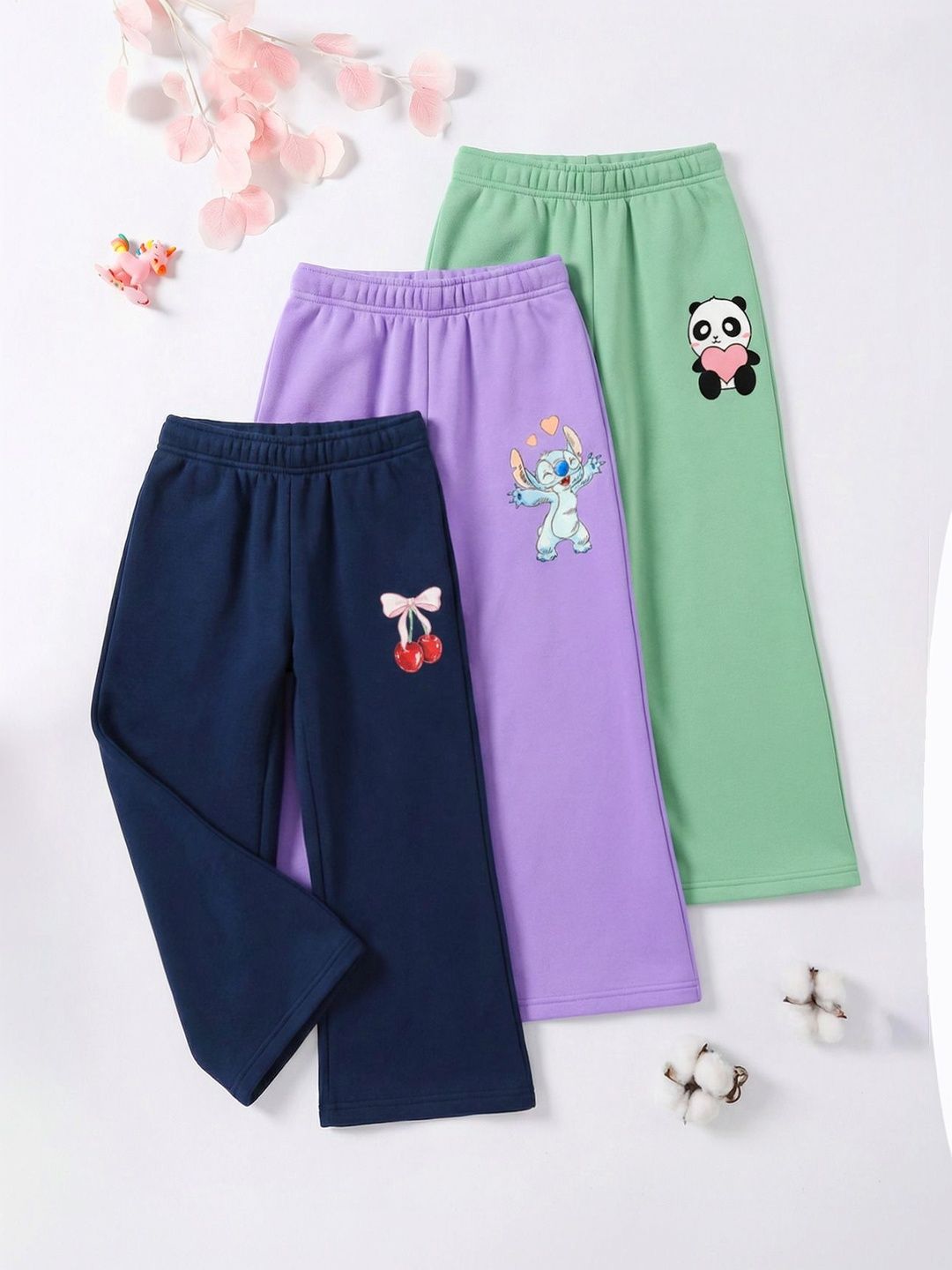 HELLCAT Girls Pack of 3 Regular Fit Graphic Print Track Pants-image-17