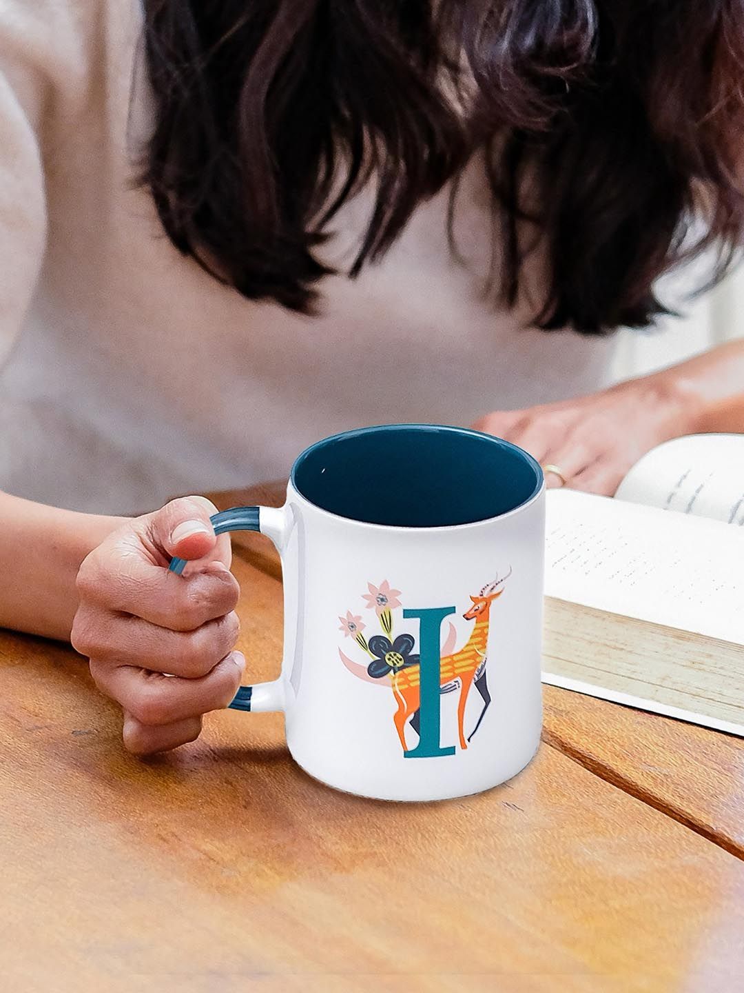 Chumbak Blue Printed Ceramic Glossy Cups and Mugs Set of-image-26