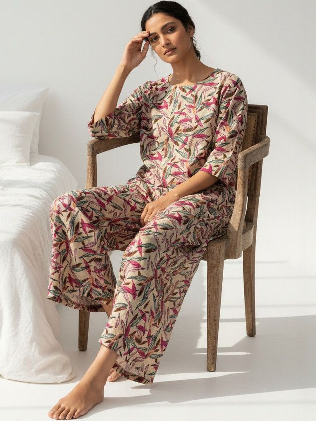 SANSKRUTIHOMES Women Printed Night suit-picture-21