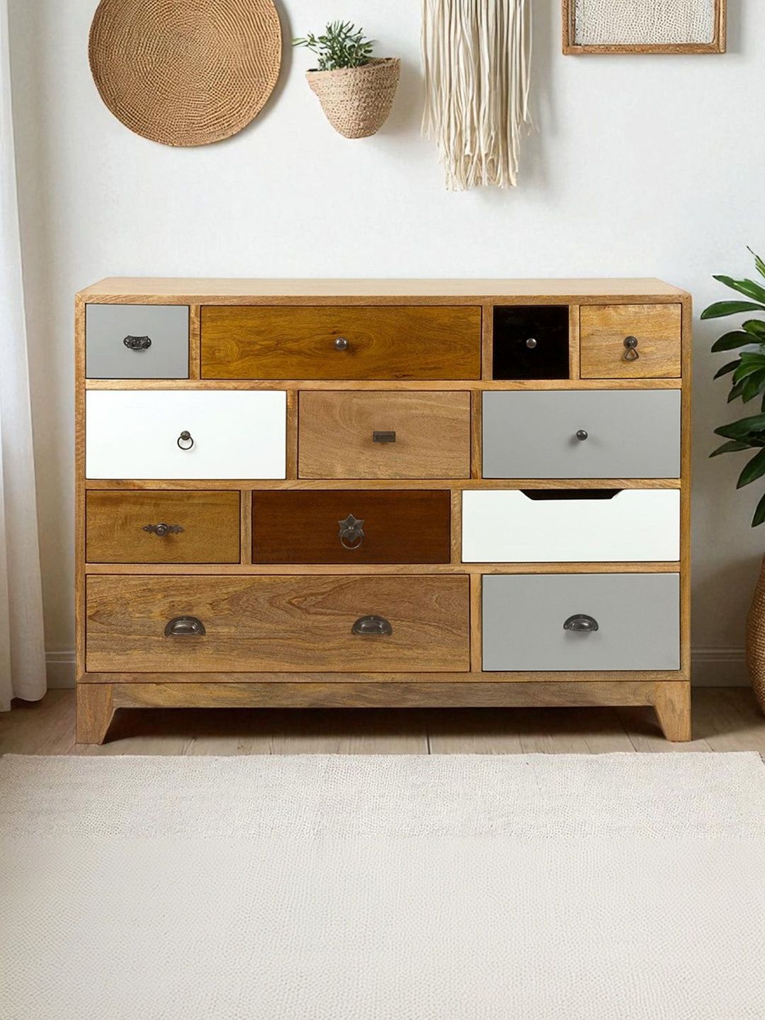 THE ATTIC Brown Wood Free Standing Drawers