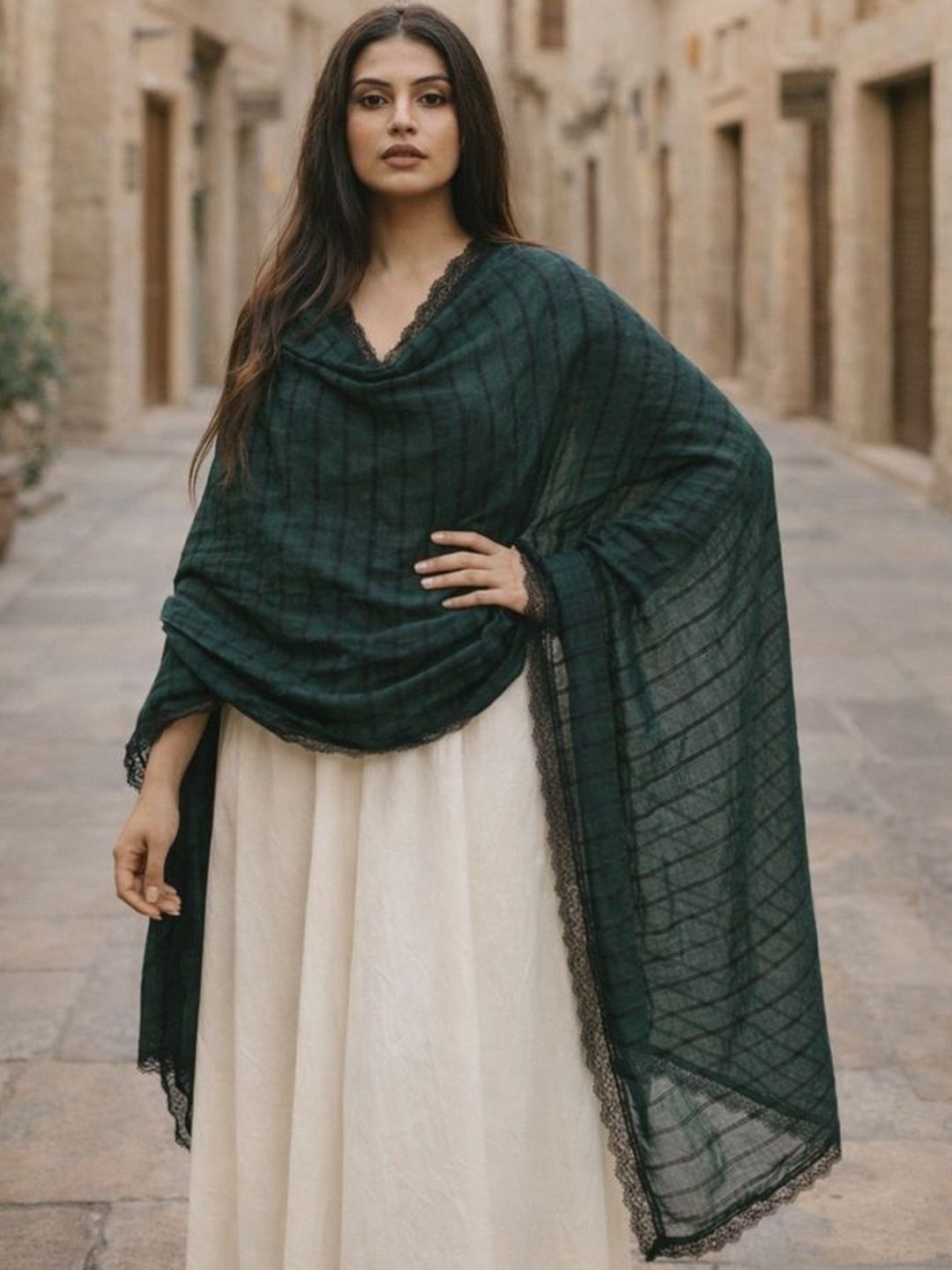 HERE&NOW Striped Dupatta-picture-17