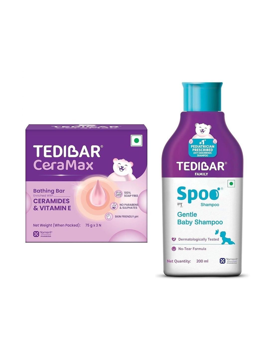 Tedibar Set Of 2 Ceramax Bathing Bar 75 g Each & Spoo No-Tear Baby Shampoo - 200 ml-image-36