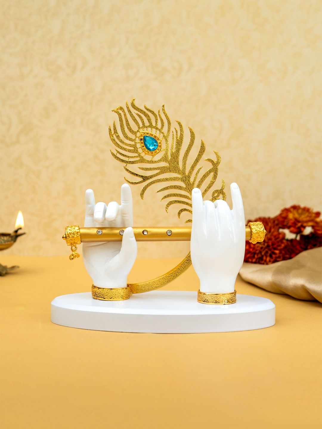 Ekhasa White Krishna Hand With Flute Showpiece-image-29