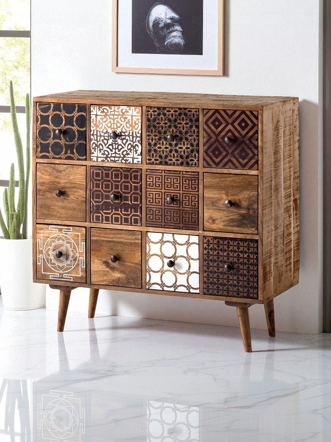 THE ATTIC Brown Wood Free Standing 10 Drawers