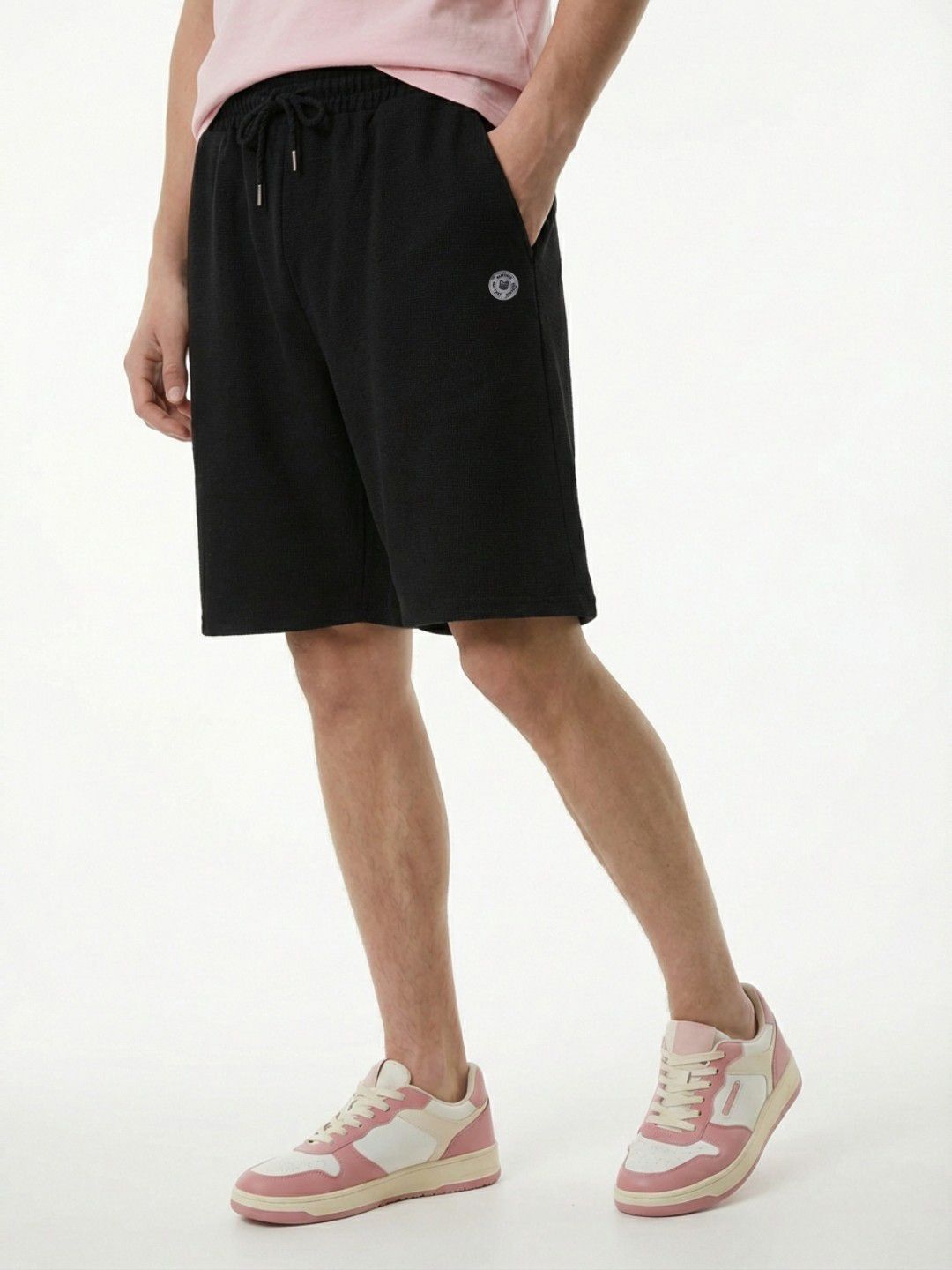 glitchez Men Relaxed Fit Textured Shorts-image-9