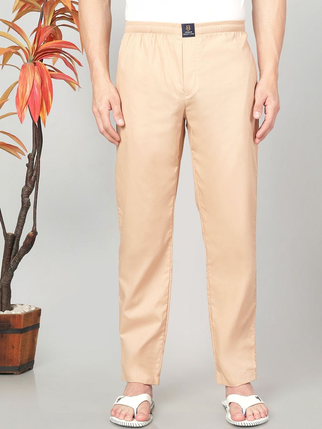 URBAN SCOTTISH Cotton Mid-Rise Straight Lounge Pants-picture-53