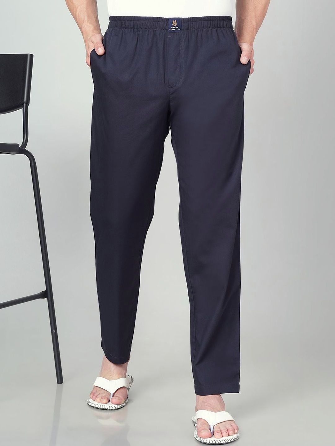 URBAN SCOTTISH Cotton Mid-Rise Straight Lounge Pants-image-32