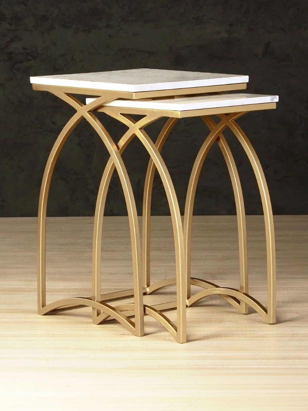 THE ATTIC 2 Pieces Iron Square Nesting Table