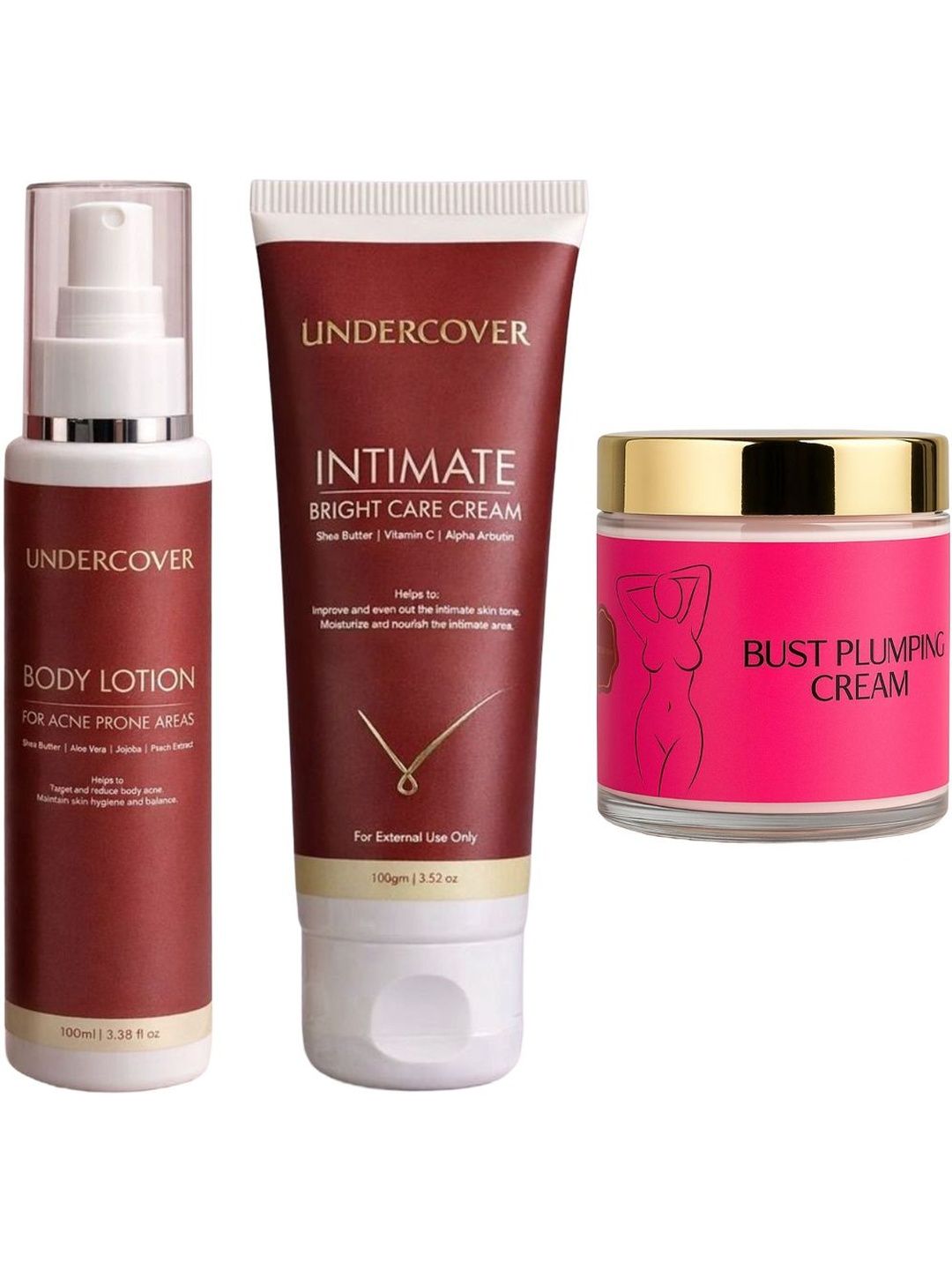 Undercover Set Of 3 Set Of 3 Acne Body Lotion - 100 ml With Intimate Bright Care Cream-picture-10
