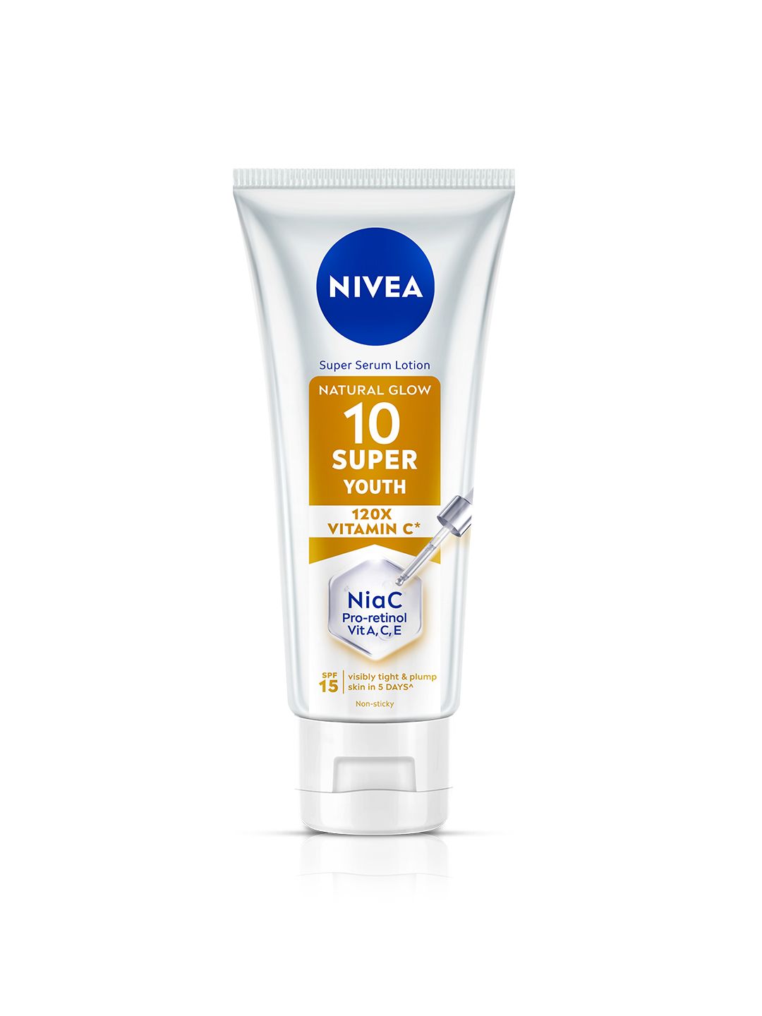 Nivea Natural Glow SPF15 Super 10 Youth Super Serum Lotion with 120X Vitamin C - 170 ml