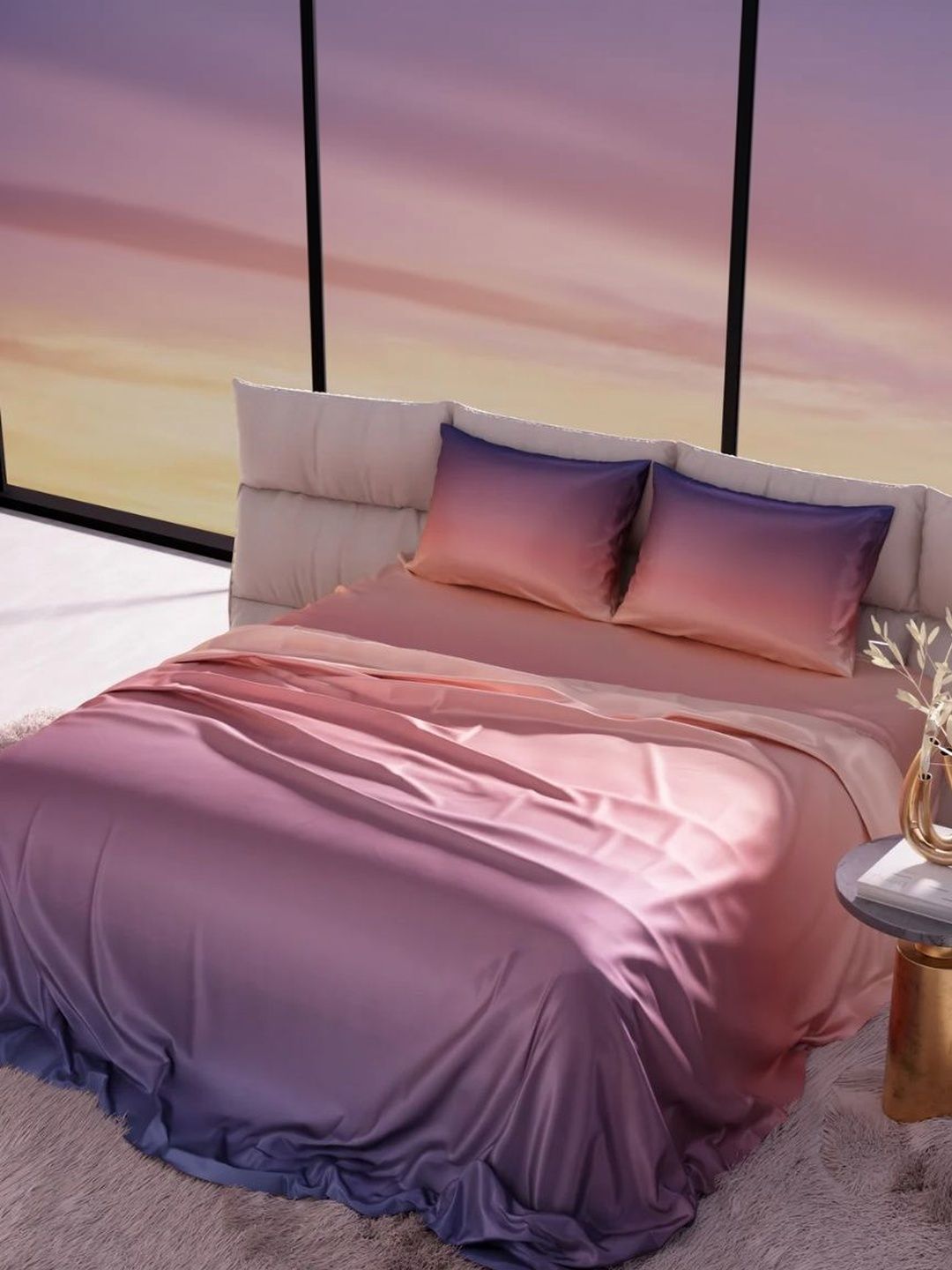 DREAM LIVING Multicoloured 300 TC King Bedsheet with 2 Pillow Covers-image-31