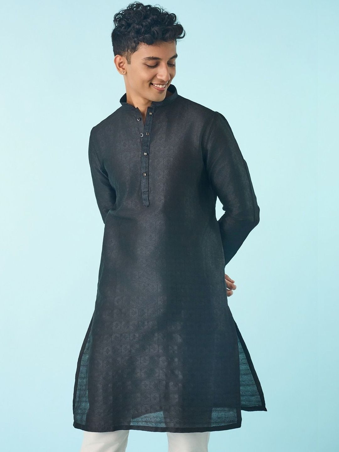 Diwas by Manyavar Men Embroidered Thread Work Kurta-picture-52