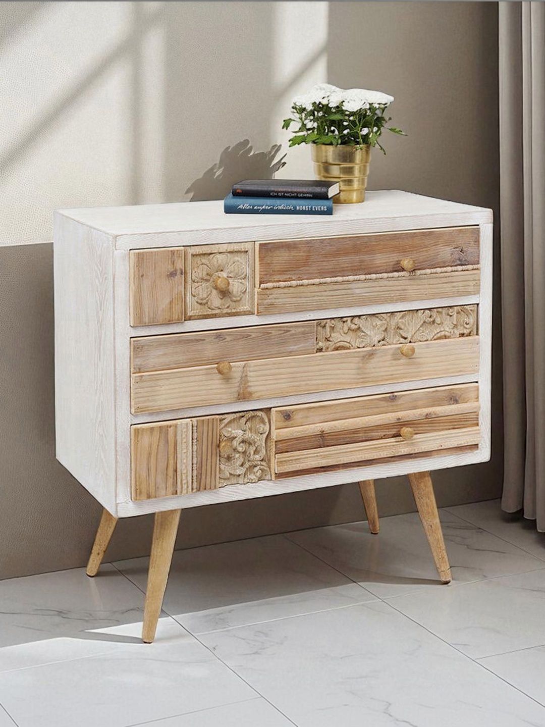 THE ATTIC Beige Wood Free Standing Drawers