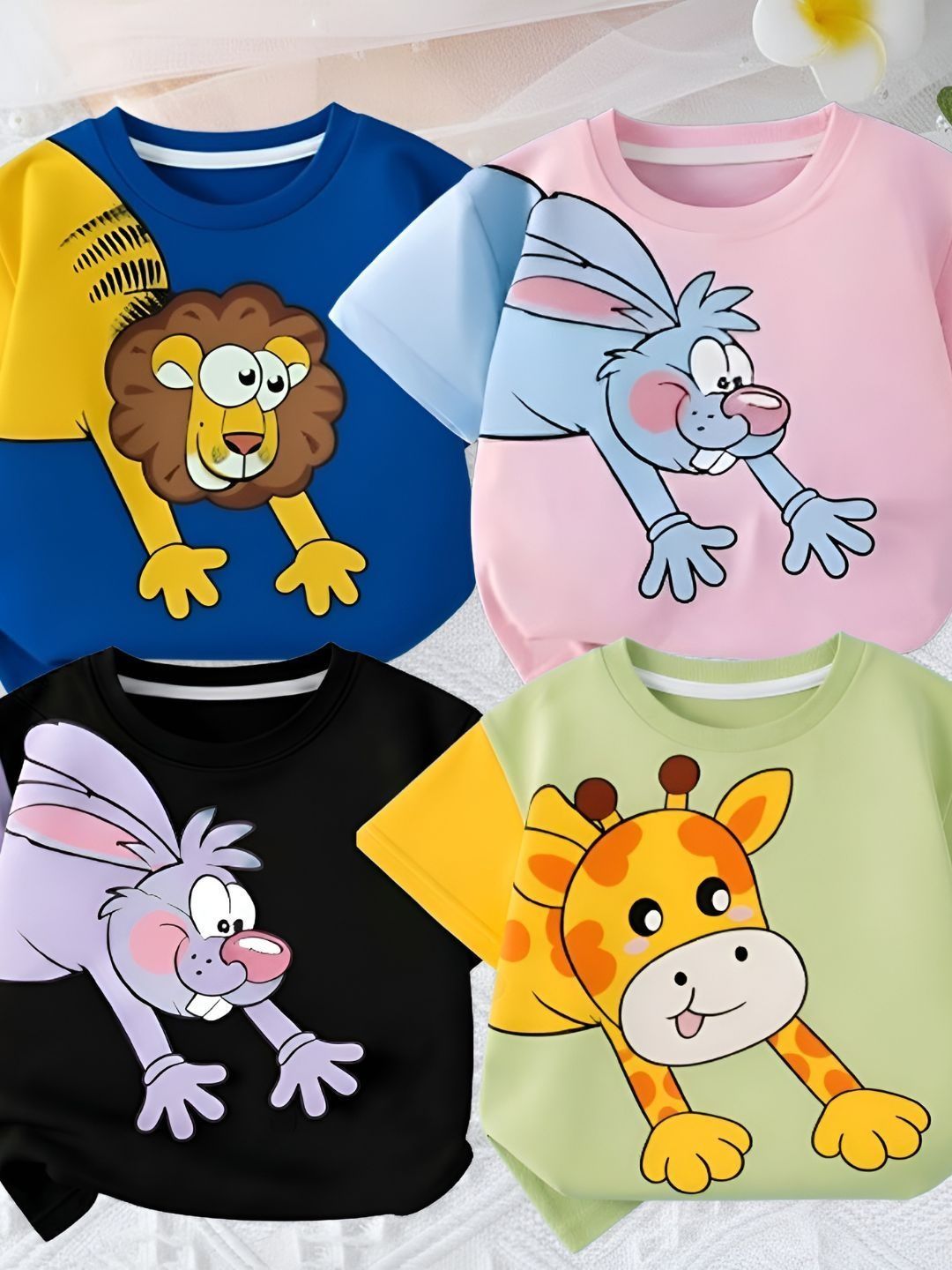 YK Boys Pack Of 4 Cotton T-Shirt