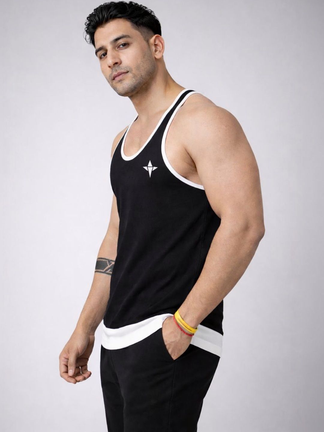 INDIAN HAWK Colourblocked Cotton Tank-picture-28