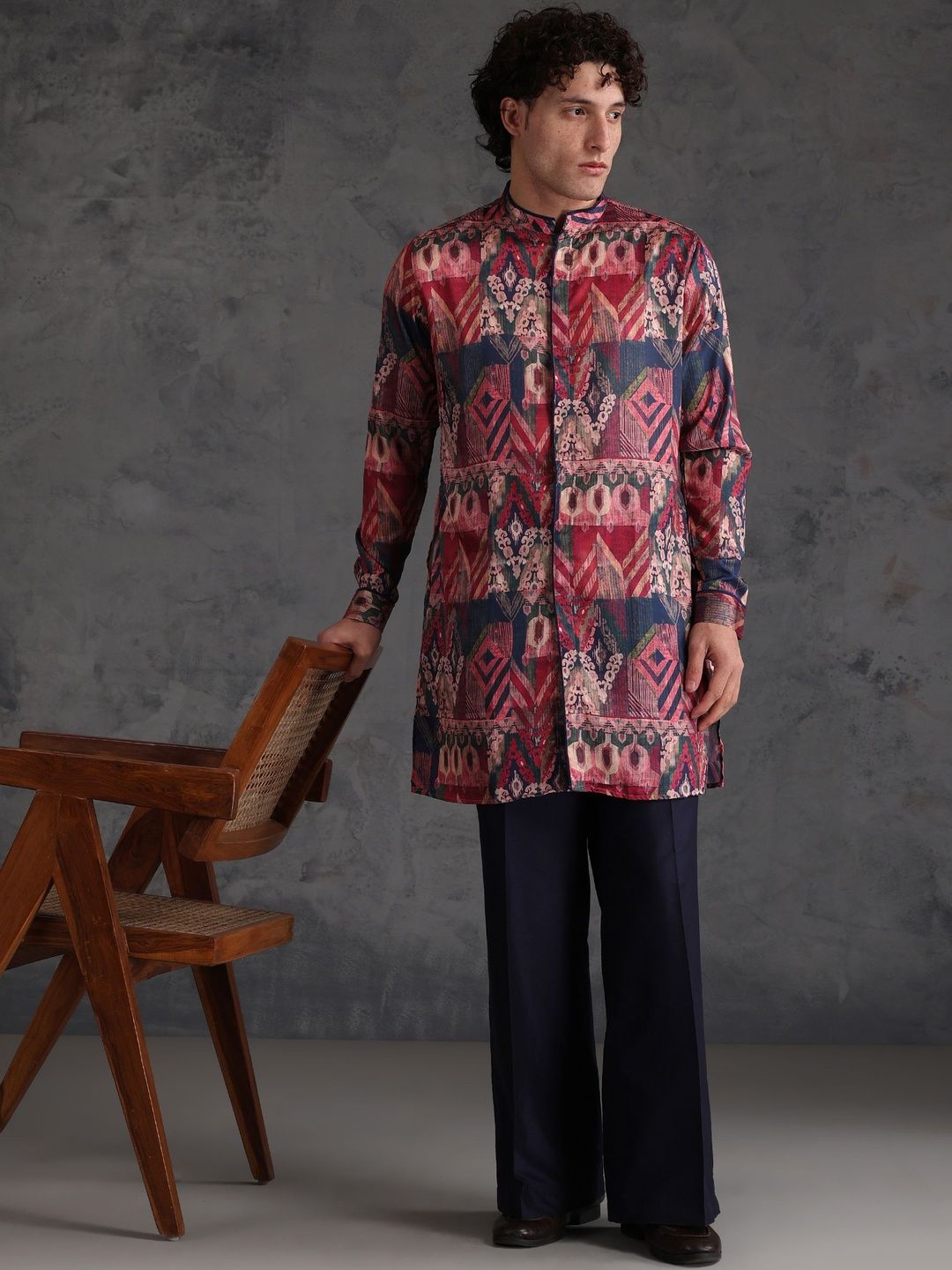 KISAH Men Ethnic Motifs Printed Regular Kurta with Trousers-picture-37