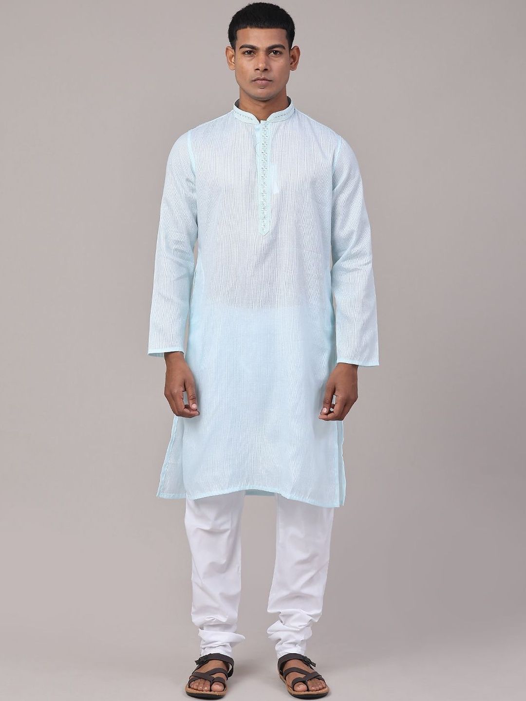 V-Mart Men Regular Thread Work Kurta with Pyjamas-picture-42