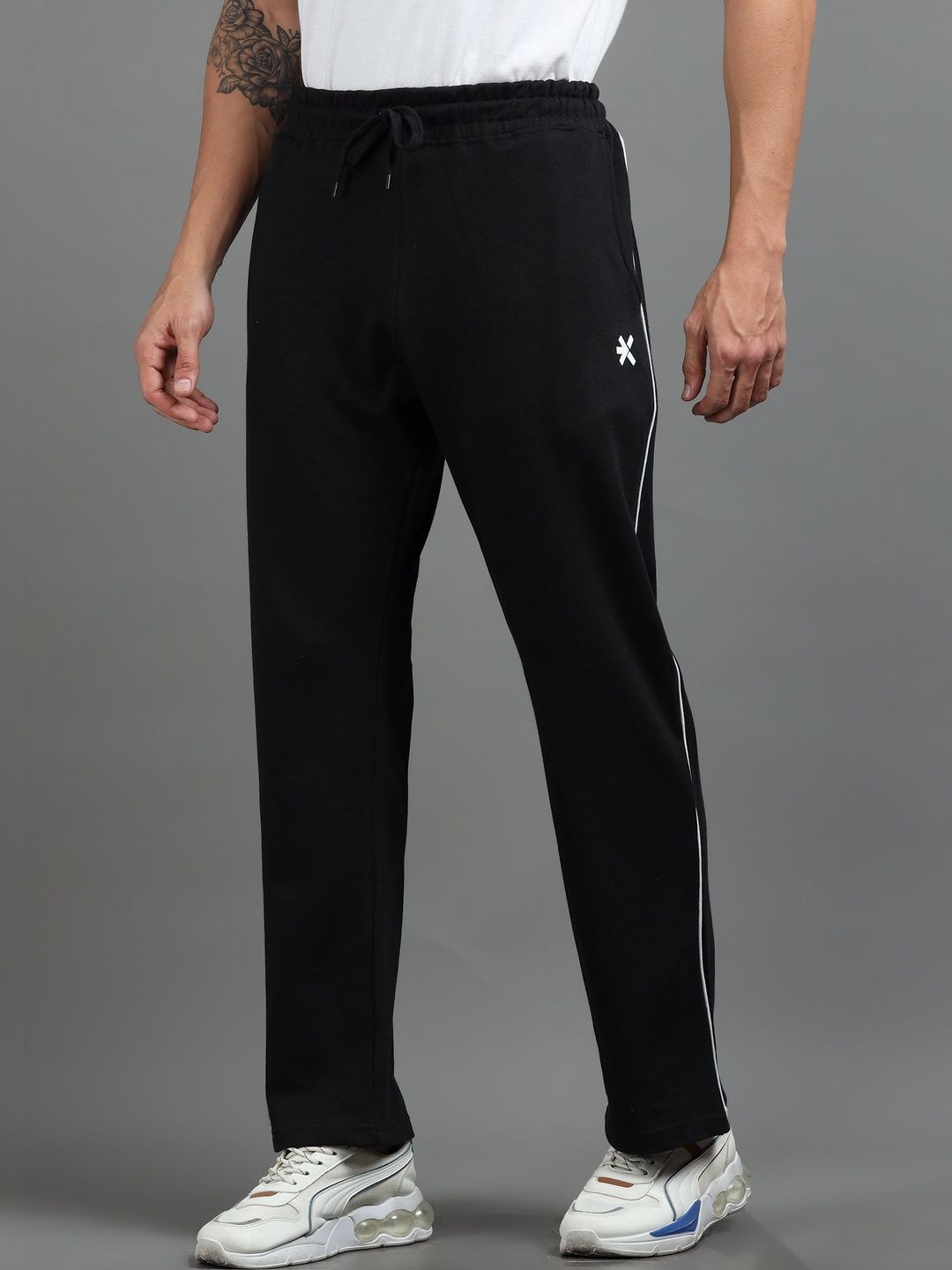 HRX by Hrithik Roshan Men Relaxed Fit Self Design Track Pants-picture-18