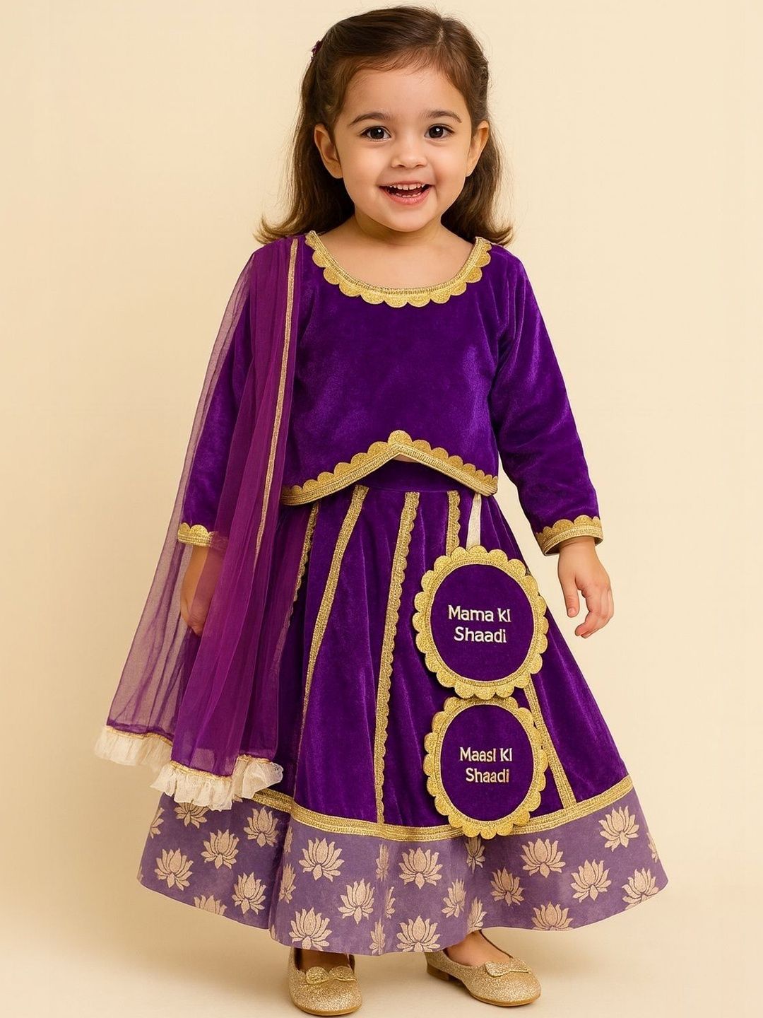 The Little Tales Girls Embellished Sequinned Ready to Wear Lehenga & Blouse With Dupatta-picture-27