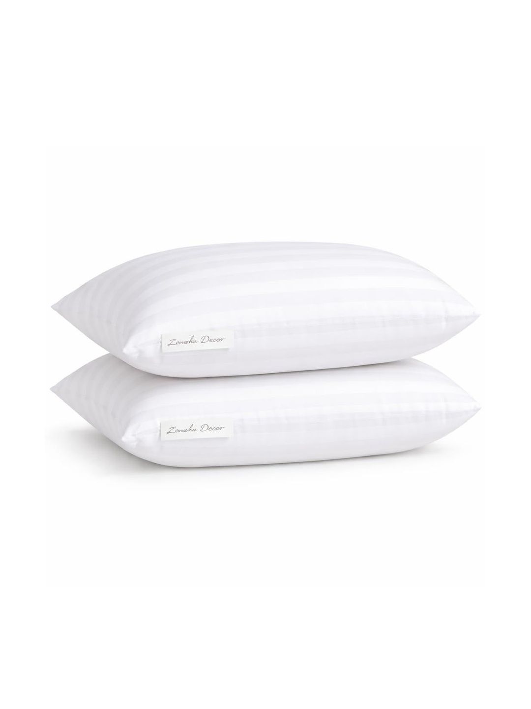 ZENSHA DECOR 2-Pcs White Striped Rectangle Cushion Inserts-picture-30