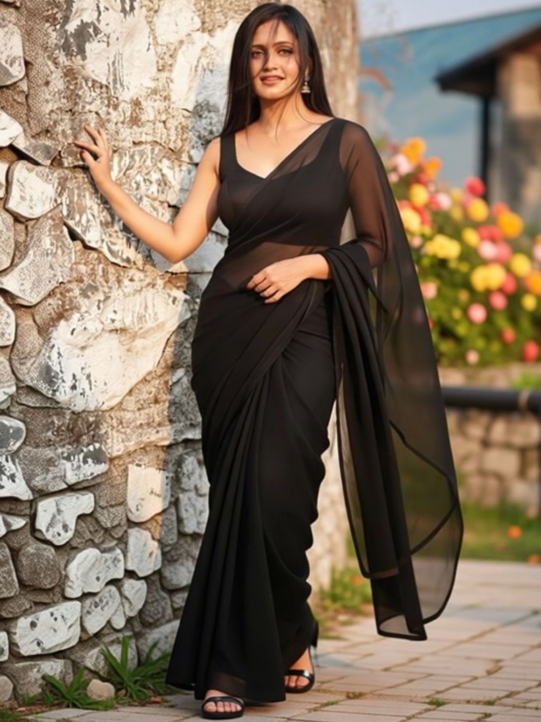 STYLETONE Poly Georgette Saree-image-4