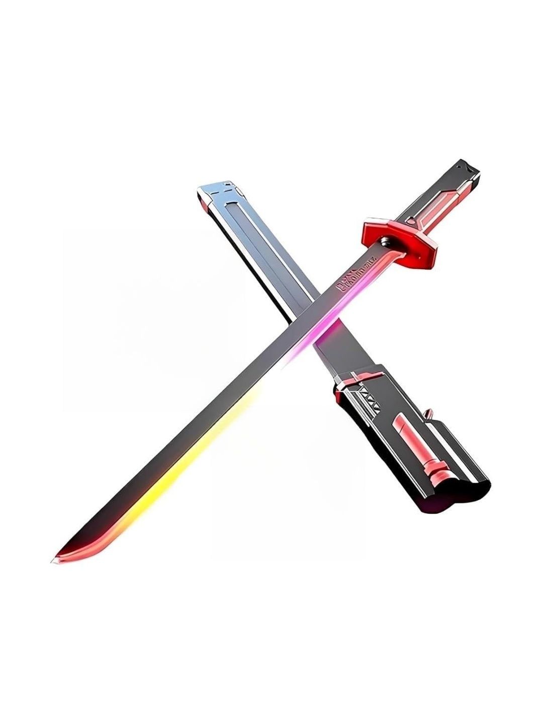 ADKD LED Light Sword Toy, RGB Multi-Color Glowing Blade, Plastic Material, 80 x 9.5 x 4.5 cm, Rechargeable Lightsaber with Sound Effects- Multicolor