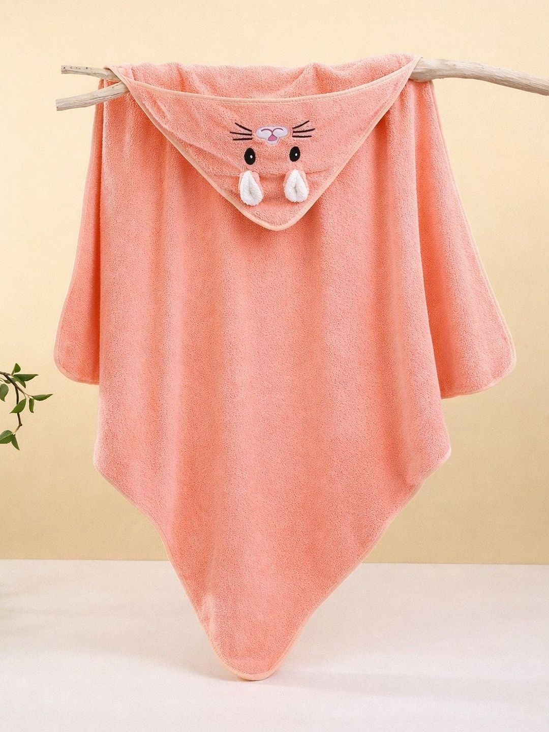Thelittlebunny Peach-Coloured & Peach-Coloured 1 Printed Terry Cotton 300 GSM Bath Towel-image-13