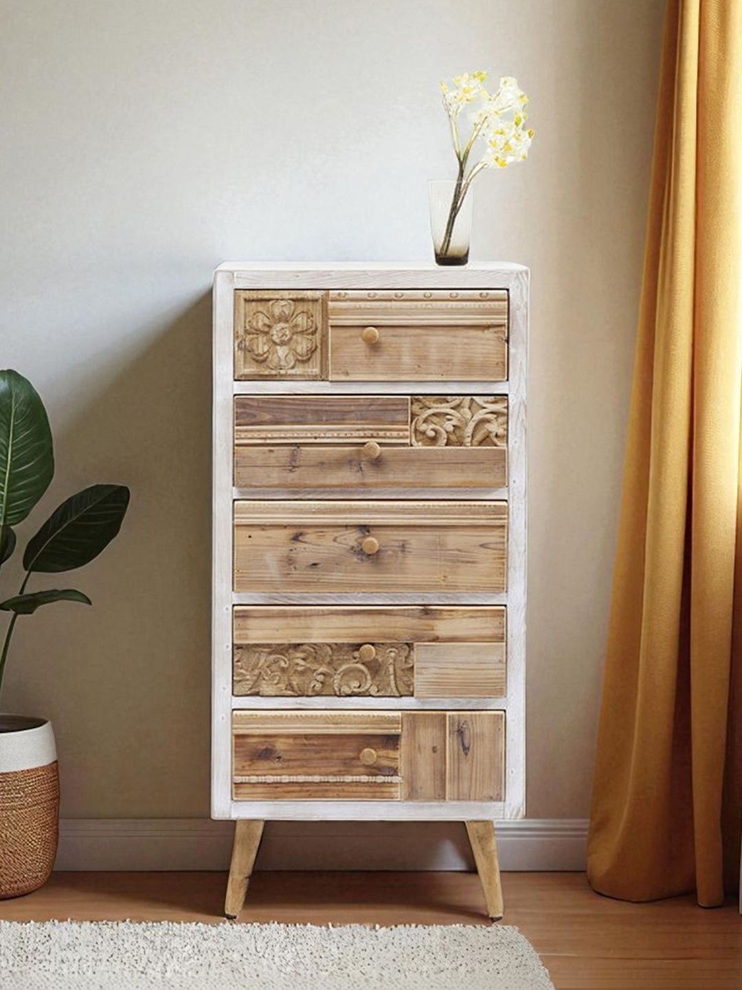 THE ATTIC Brown Wood Free Standing Drawers